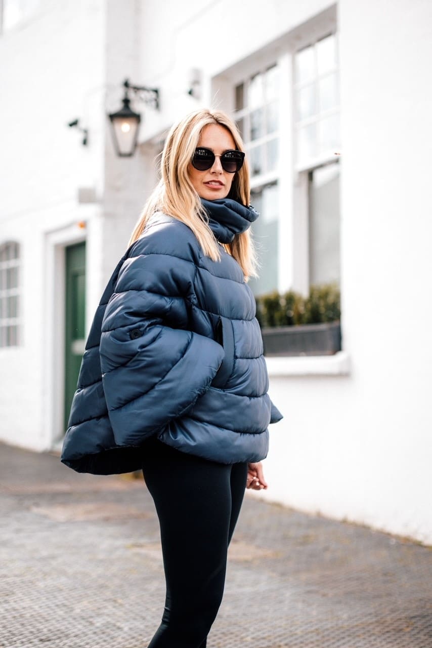 Quilted Puffer Poncho - Image 1